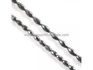 Non magnetic Hematite Beads,Oval Faceted, different size for choice,black, Hole:Approx 0.6-0.8mm, Length:Approx 16 Inch, Sold By Strand